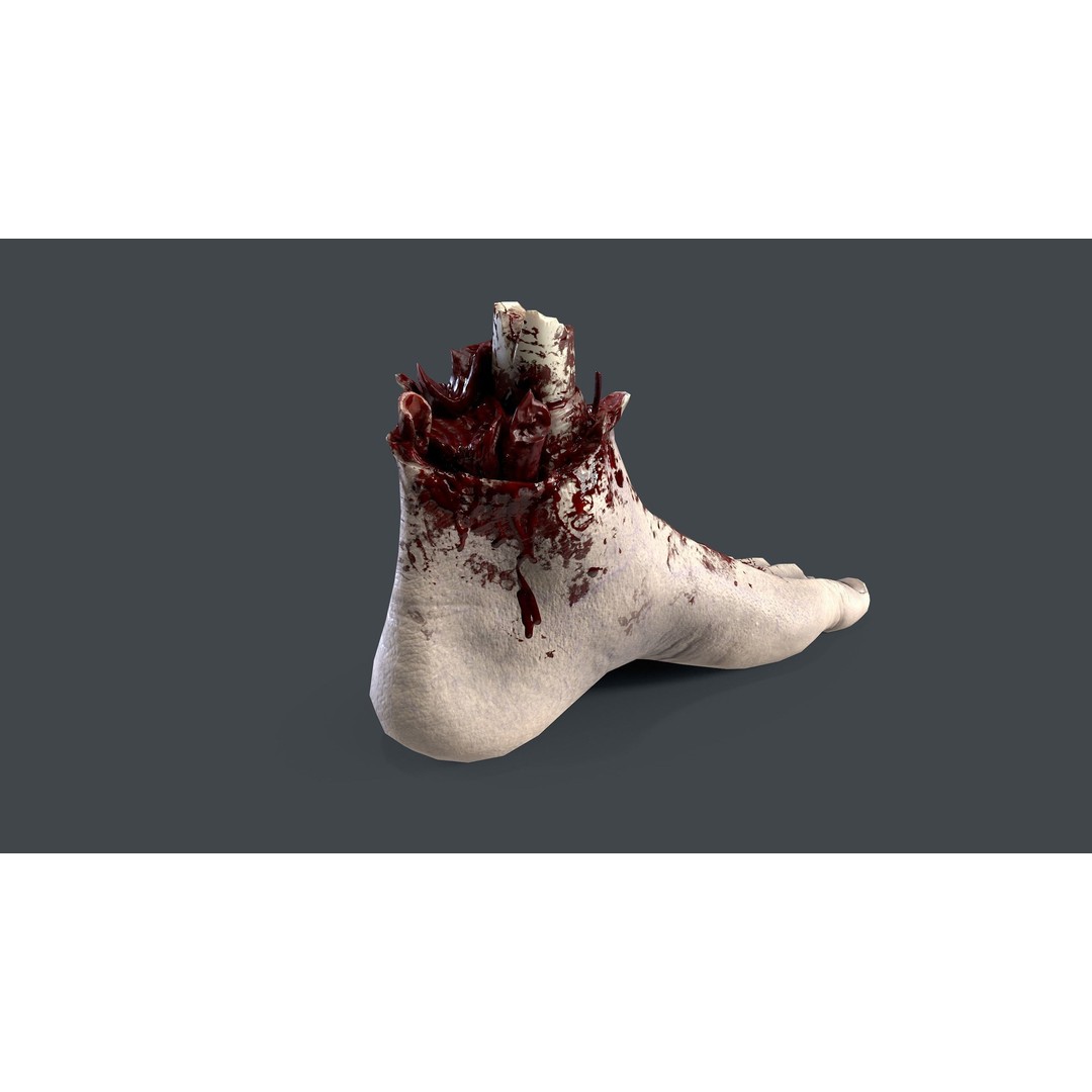 Severed Feet 3D Model – Low Poly Horror Asset, FBX, PBR Textures - View 13