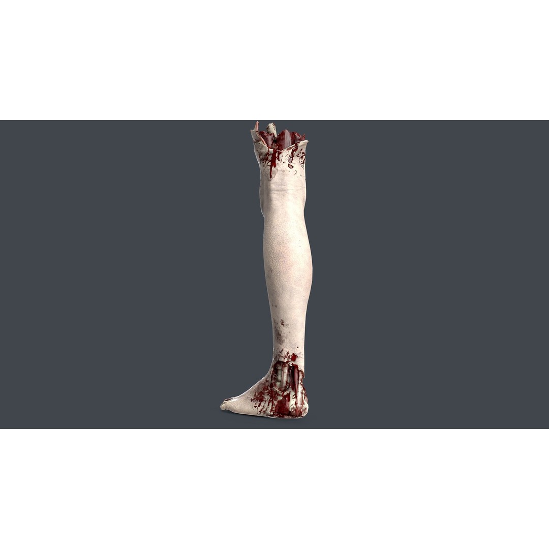 Severed Feet 3D Model – Low Poly Horror Asset, FBX, PBR Textures - View 14
