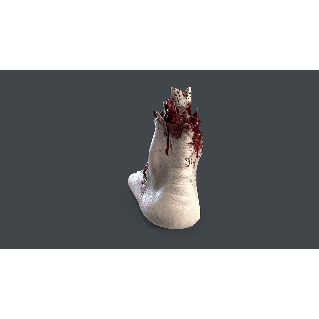 Severed Feet 3D Model – Low Poly Horror Asset, FBX, PBR Textures - View 15