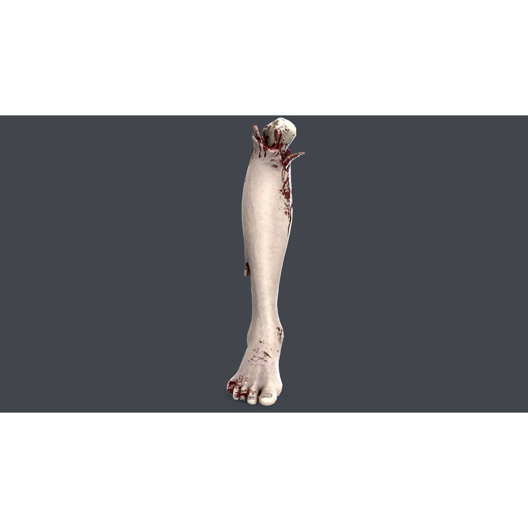 Severed Feet 3D Model – Low Poly Horror Asset, FBX, PBR Textures - View 8