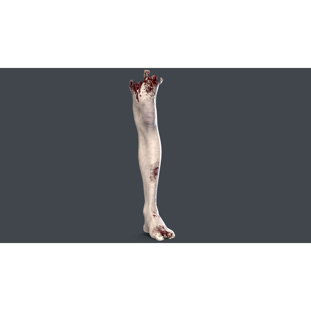 Severed Feet 3D Model – Low Poly Horror Asset, FBX, PBR Textures - View 9