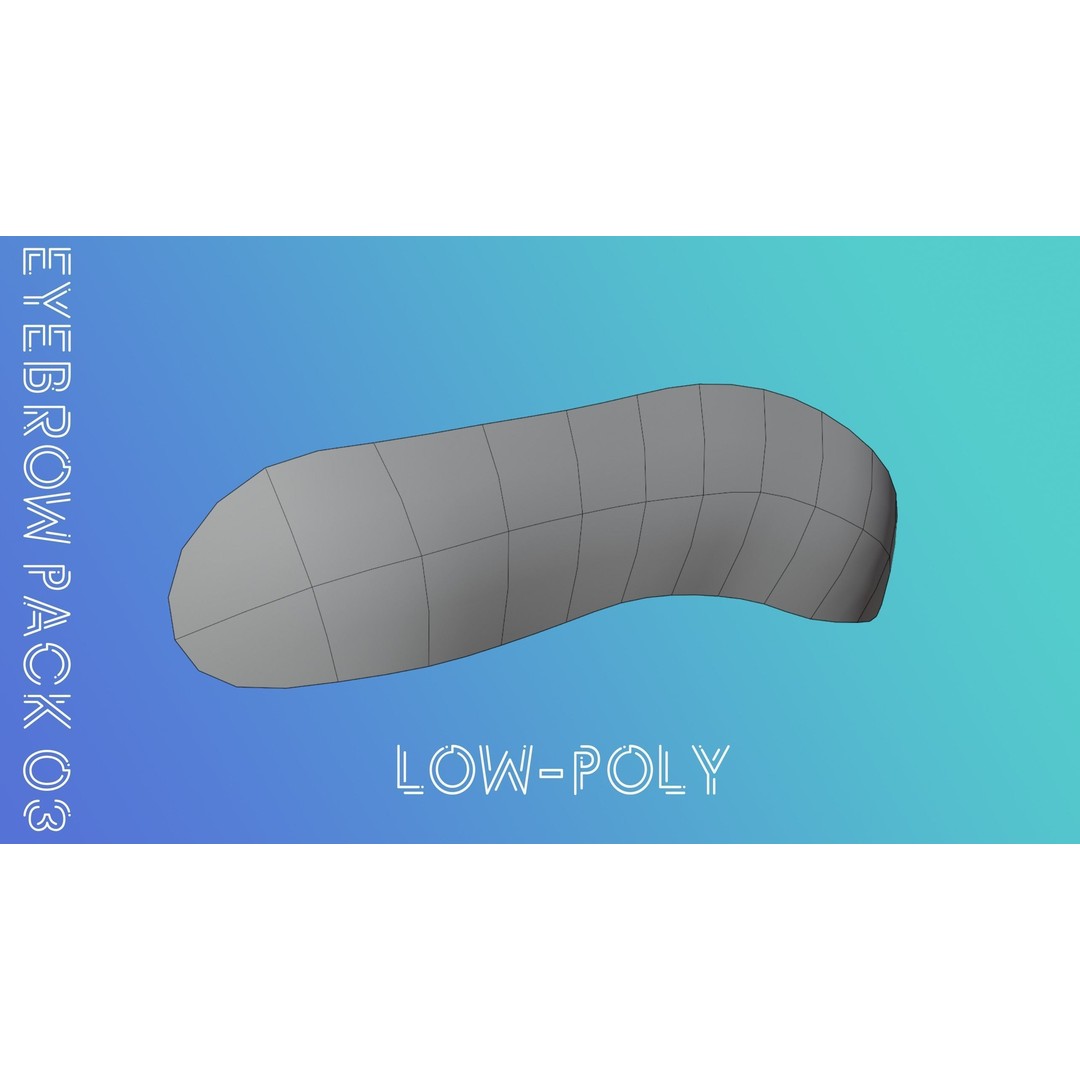 Eyebrow Pack 3D Model – Low Poly Hair Grooming Asset, Blender, Maya - View 8