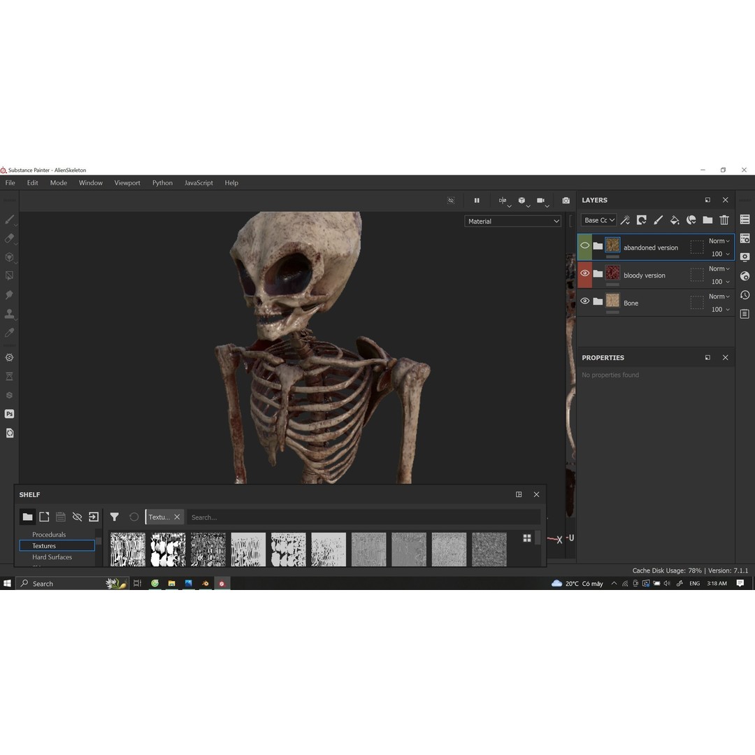 Humanoid Alien Skeleton 3D Model – Low Poly PBR Game Asset, FBX - View 28