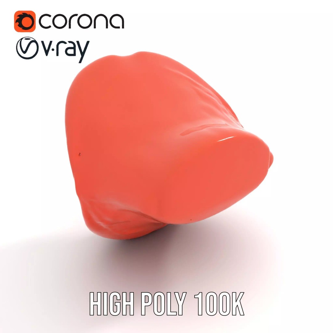 Realistic Open Mouth 3D Model – Low Poly PBR Asset for Animation - View 16