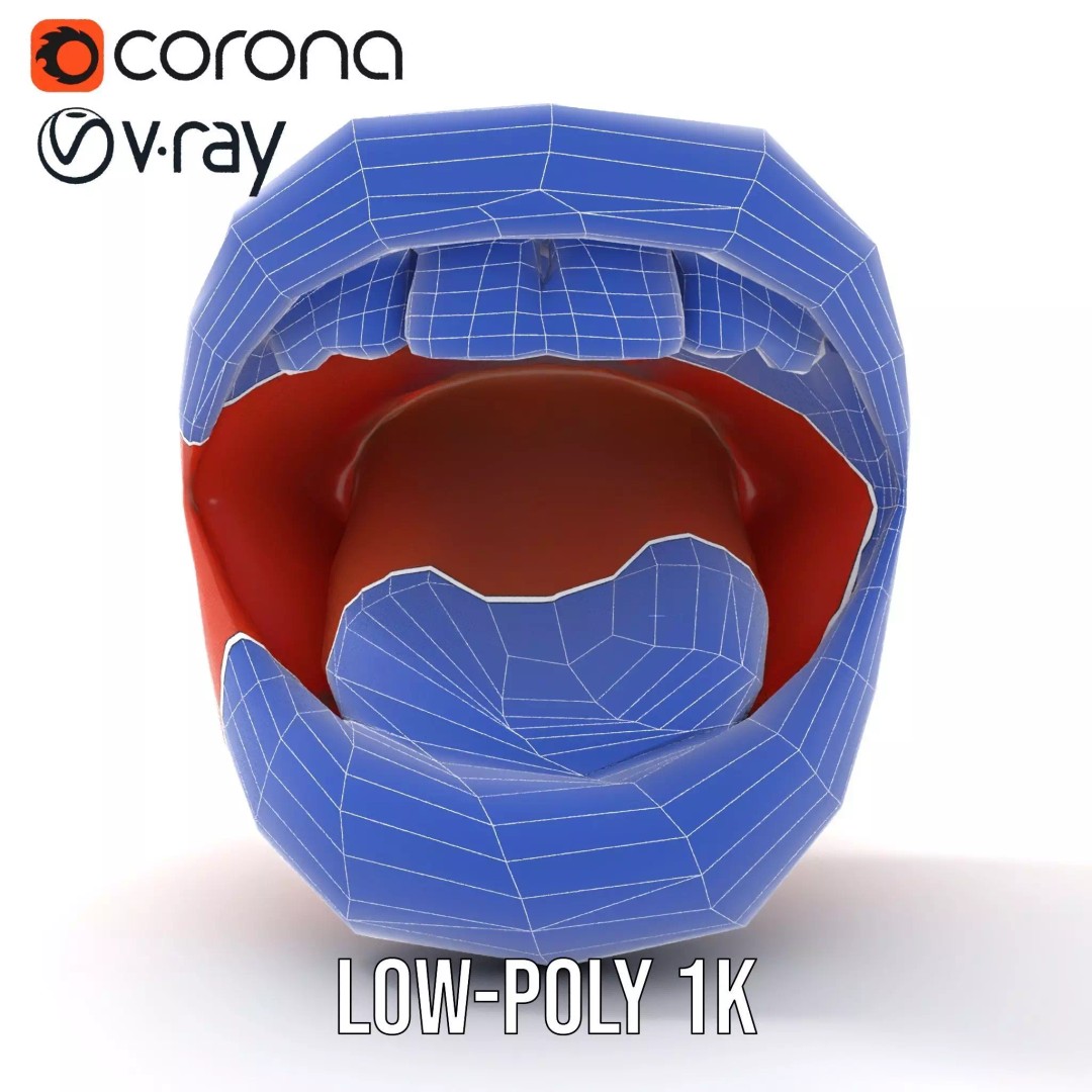 Realistic Open Mouth 3D Model – Low Poly PBR Asset for Animation - View 27