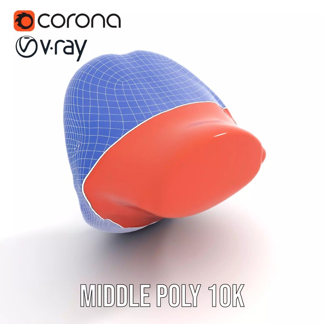 Realistic Open Mouth 3D Model – Low Poly PBR Asset for Animation - View 30