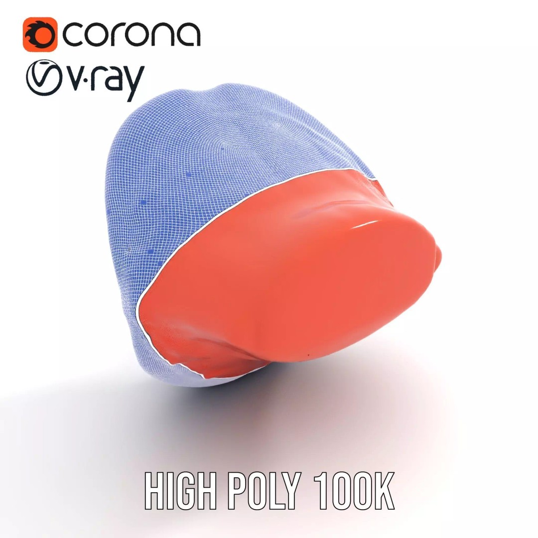 Realistic Open Mouth 3D Model – Low Poly PBR Asset for Animation - View 33