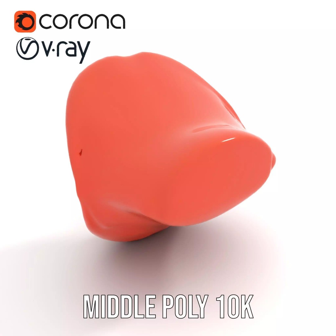 Realistic Open Mouth 3D Model – Low Poly PBR Asset for Animation - View 7