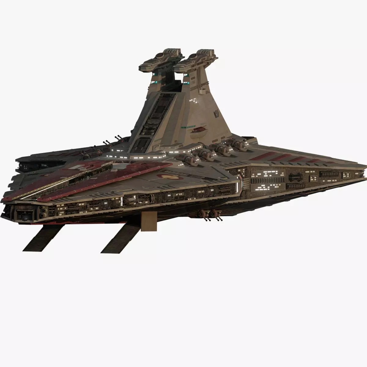 Venator Class Spaceship - Detailed 3D Model - View 2