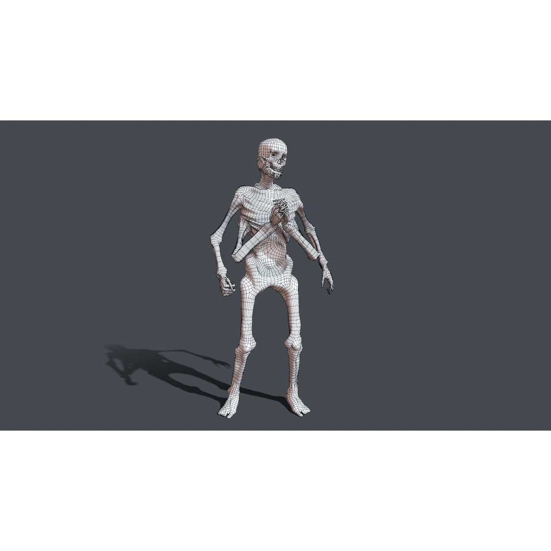 Four-Armed Monster 3D Model – Low Poly Game Asset, FBX