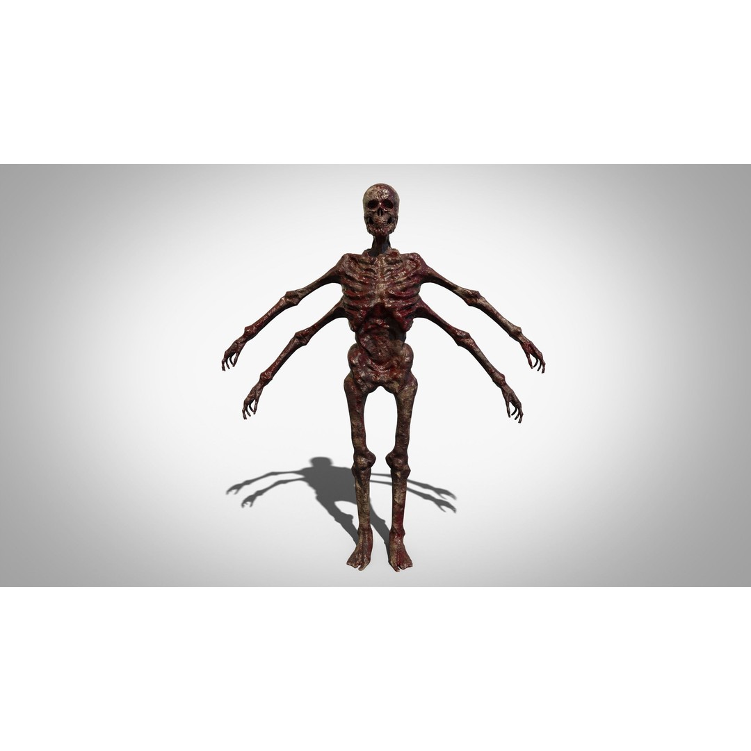 Four-Armed Monster 3D Model – Low Poly Game Asset, FBX - View 12
