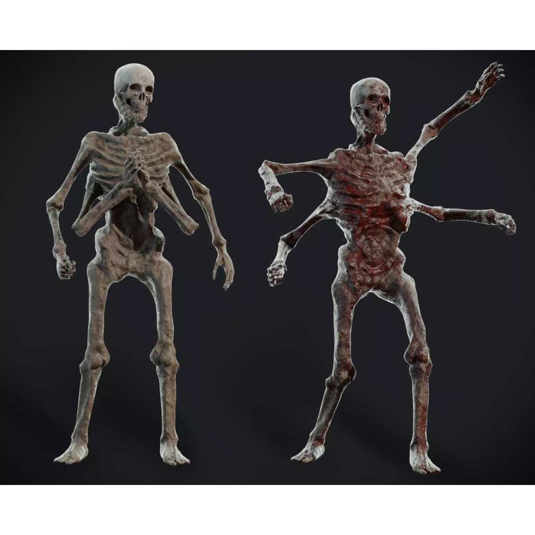 Four-Armed Monster 3D Model – Low Poly Game Asset, FBX - View 2