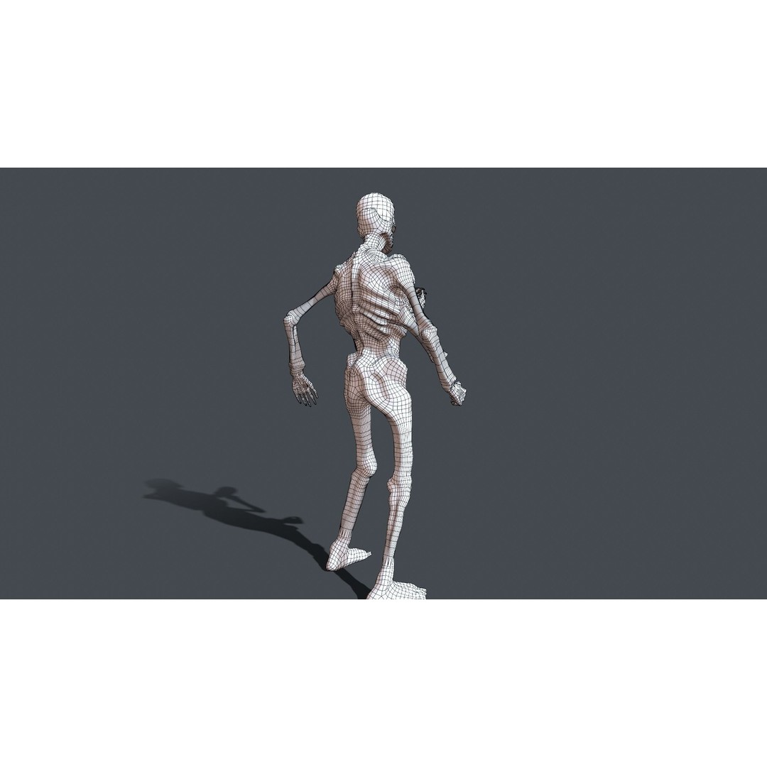 Four-Armed Monster 3D Model – Low Poly Game Asset, FBX - View 34