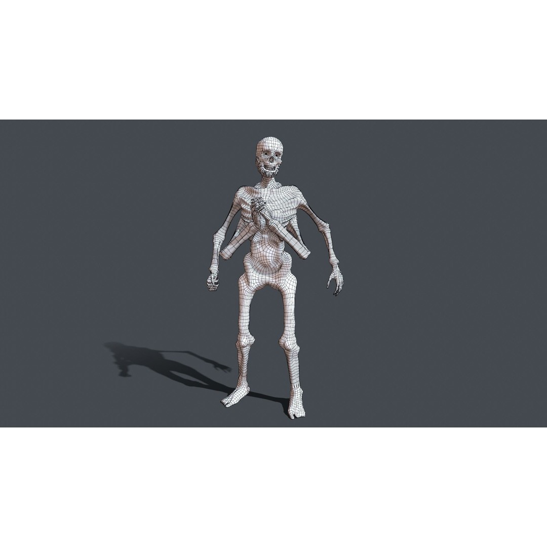 Four-Armed Monster 3D Model – Low Poly Game Asset, FBX - View 43