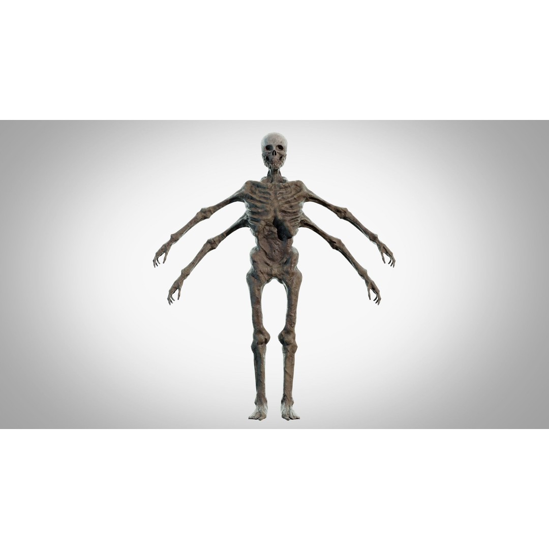 Four-Armed Monster 3D Model – Low Poly Game Asset, FBX - View 5