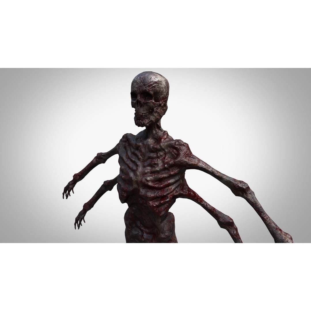 Four-Armed Monster 3D Model – Low Poly Game Asset, FBX - View 6
