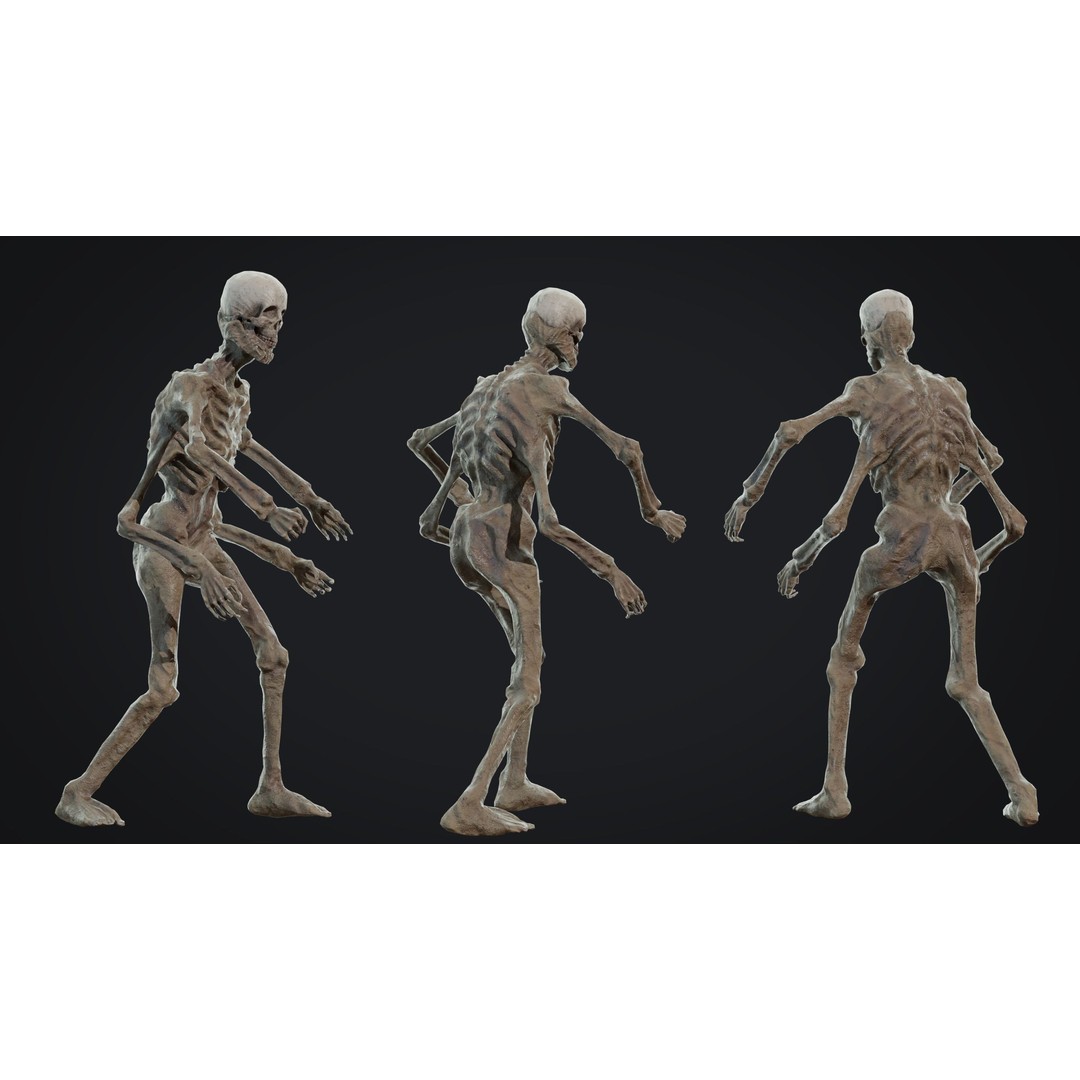 Four-Armed Monster 3D Model – Low Poly Game Asset, FBX - View 9