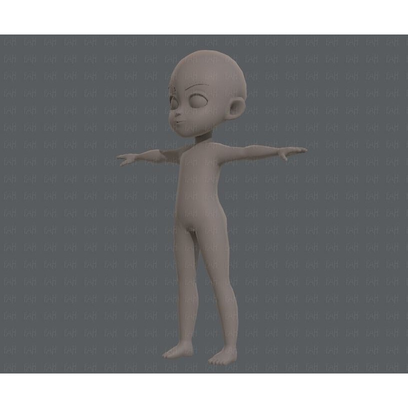 Base Mesh Boy Character 3D Model – Low Poly Cartoon Asset, FBX - View 10