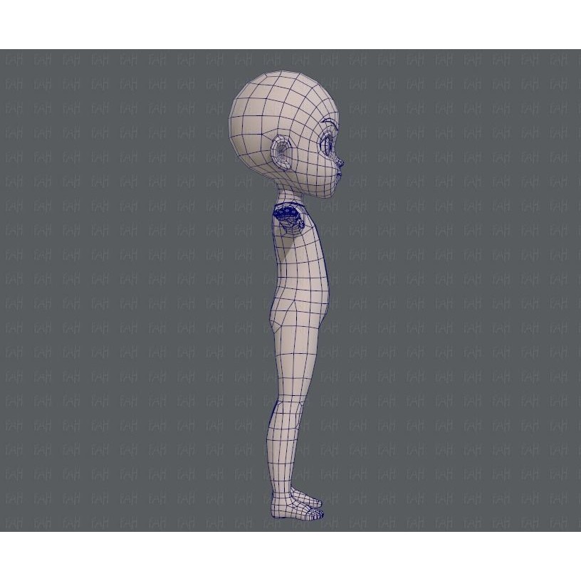Base Mesh Boy Character 3D Model – Low Poly Cartoon Asset, FBX - View 13