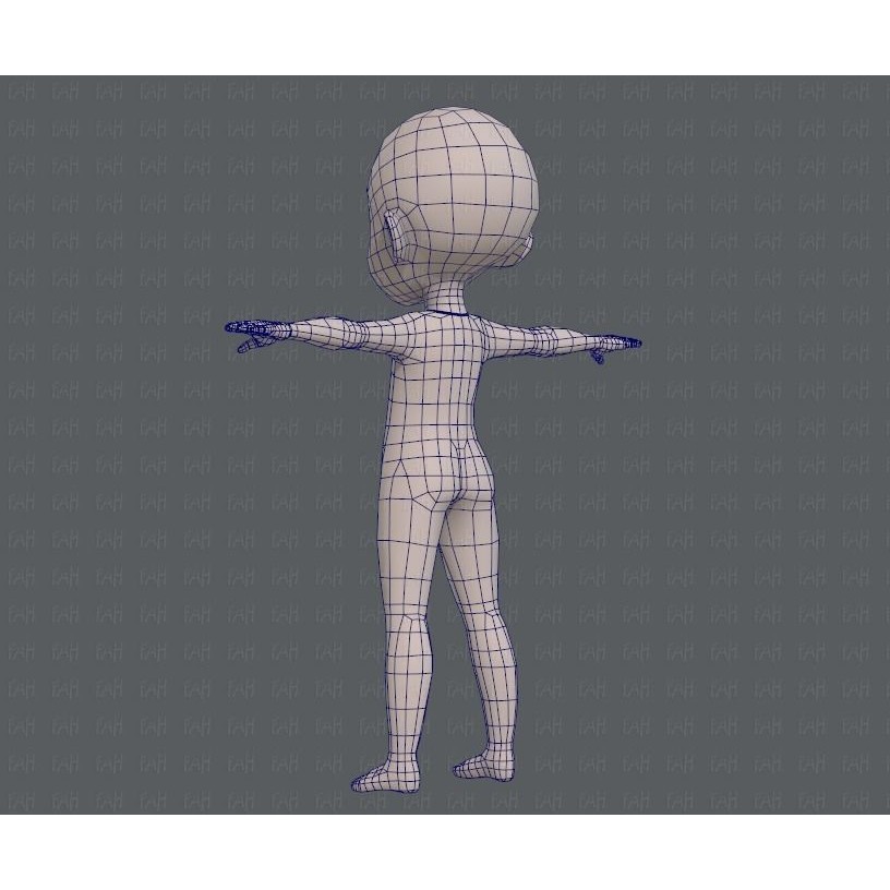 Base Mesh Boy Character 3D Model – Low Poly Cartoon Asset, FBX - View 16