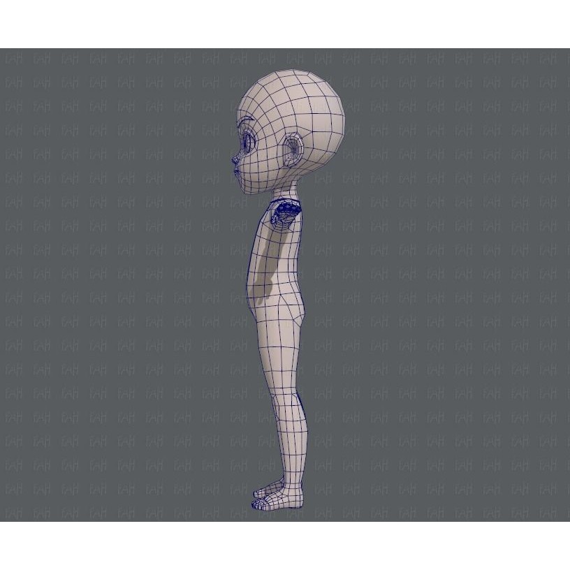Base Mesh Boy Character 3D Model – Low Poly Cartoon Asset, FBX - View 17