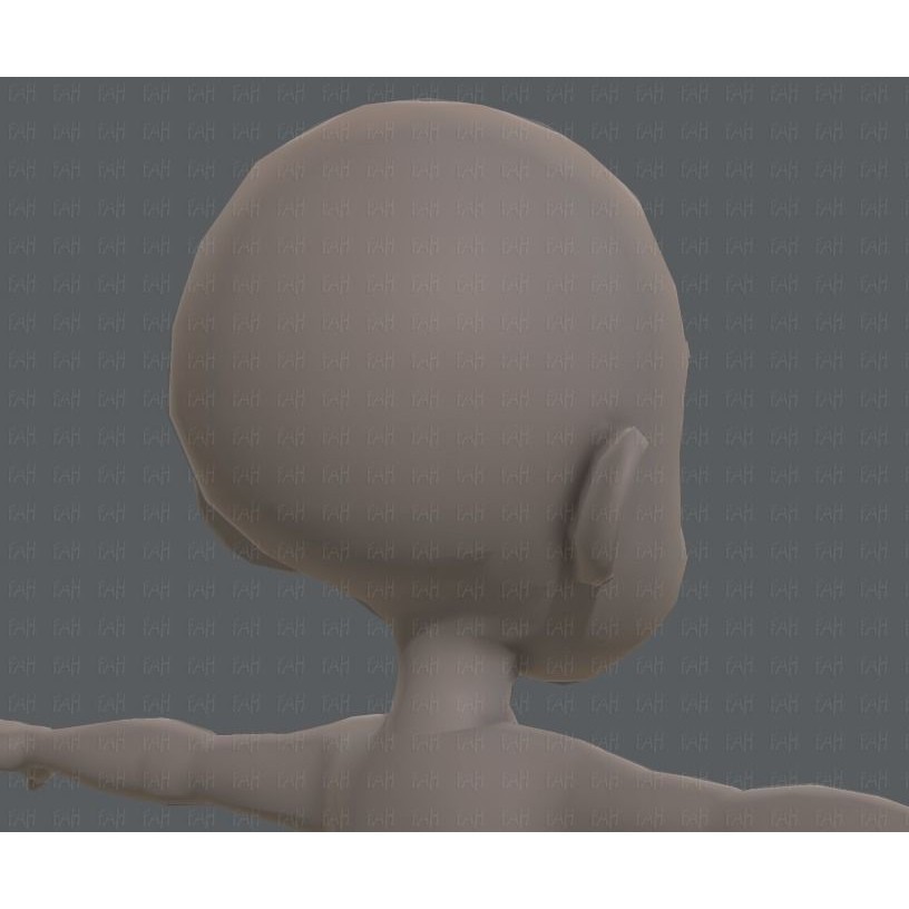Base Mesh Boy Character 3D Model – Low Poly Cartoon Asset, FBX - View 22