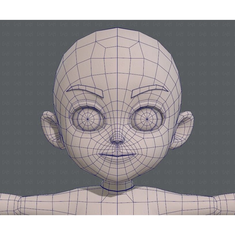 Base Mesh Boy Character 3D Model – Low Poly Cartoon Asset, FBX - View 27