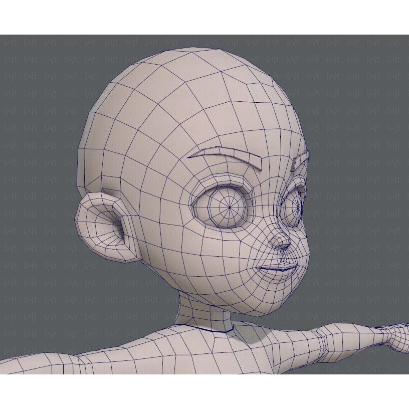 Base Mesh Boy Character 3D Model – Low Poly Cartoon Asset, FBX - View 28