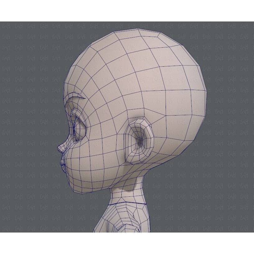 Base Mesh Boy Character 3D Model – Low Poly Cartoon Asset, FBX - View 33