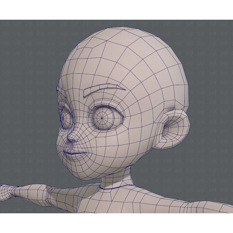Base Mesh Boy Character 3D Model – Low Poly Cartoon Asset, FBX - View 34