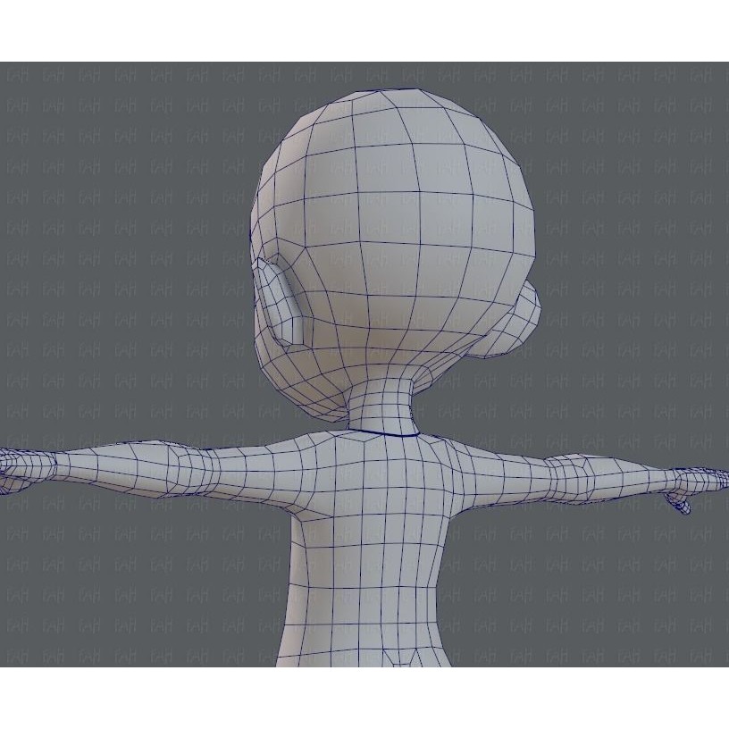 Base Mesh Boy Character 3D Model – Low Poly Cartoon Asset, FBX - View 38
