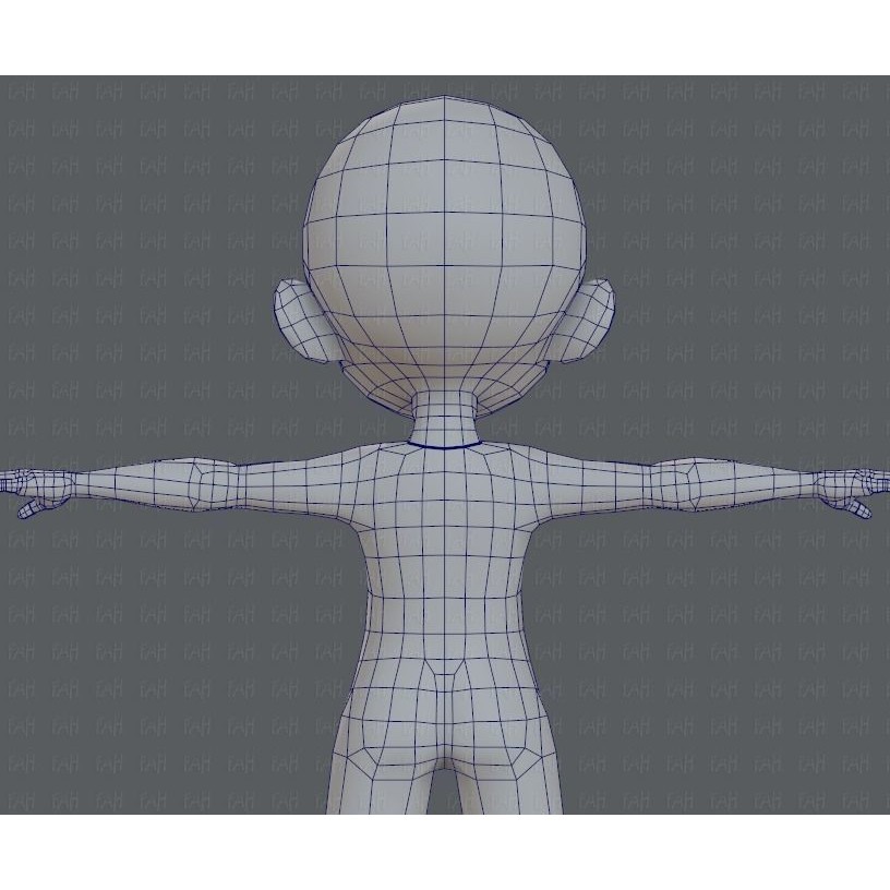 Base Mesh Boy Character 3D Model – Low Poly Cartoon Asset, FBX - View 42