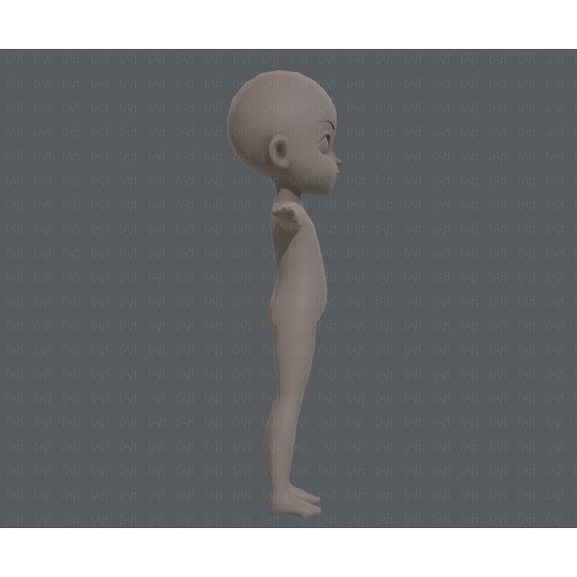 Base Mesh Boy Character 3D Model – Low Poly Cartoon Asset, FBX - View 5