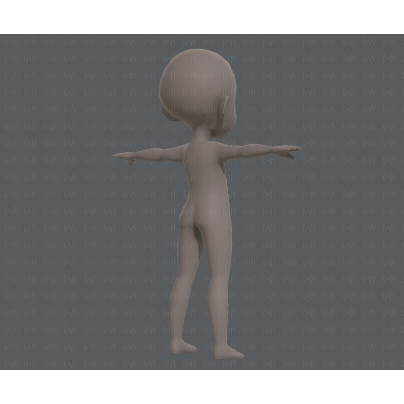 Base Mesh Boy Character 3D Model – Low Poly Cartoon Asset, FBX - View 6