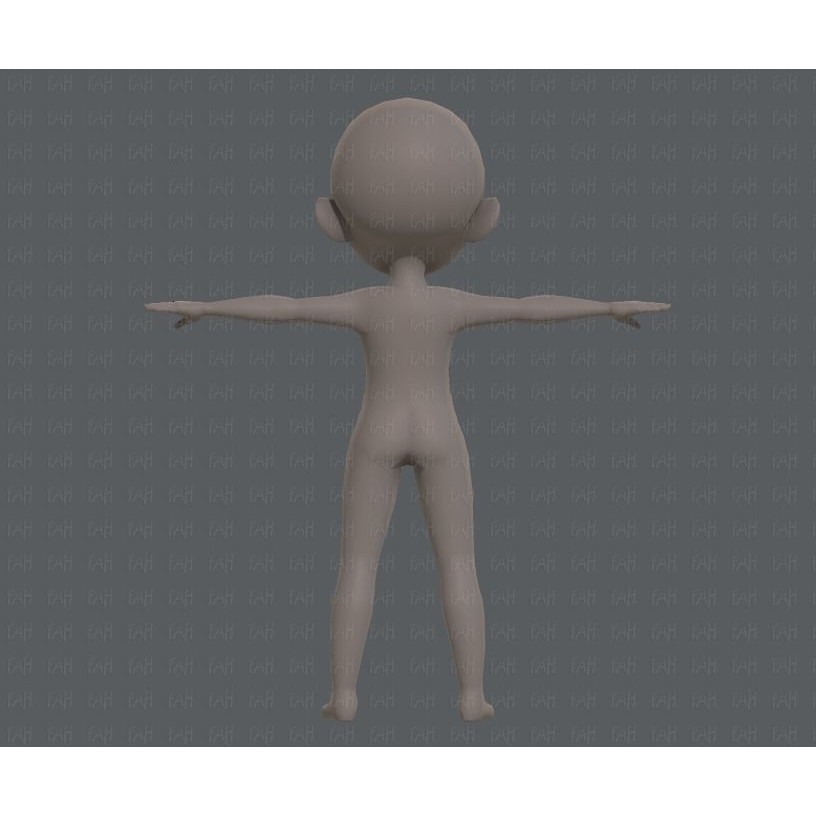 Base Mesh Boy Character 3D Model – Low Poly Cartoon Asset, FBX - View 7