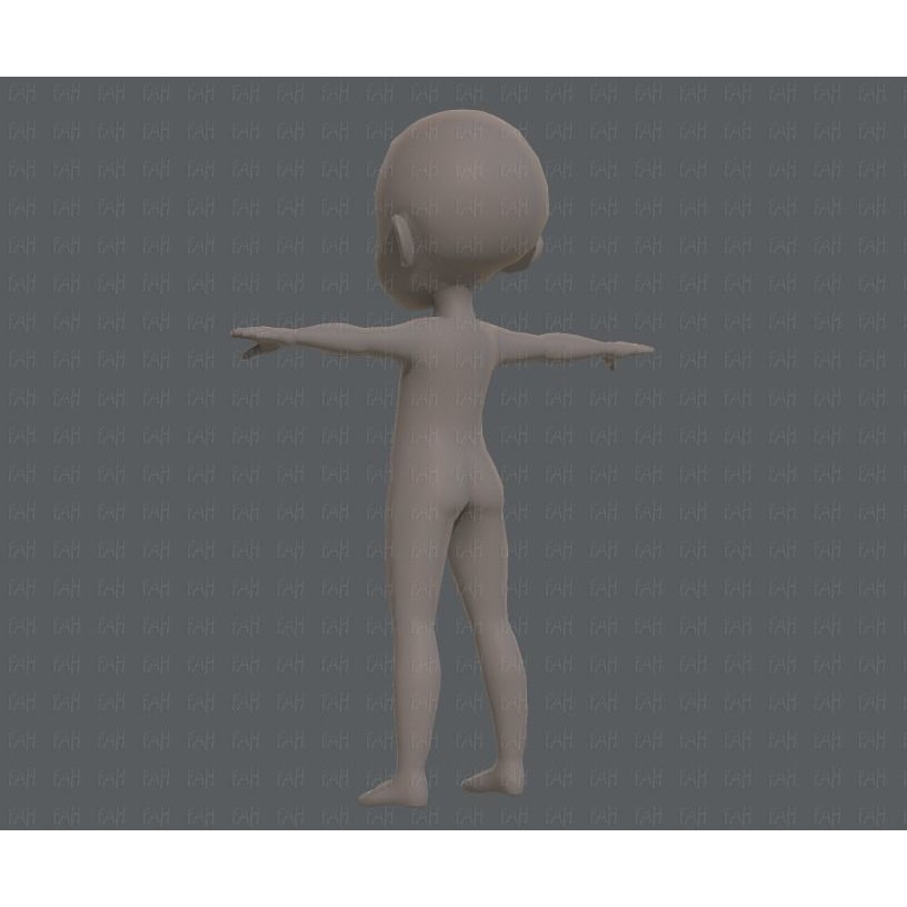 Base Mesh Boy Character 3D Model – Low Poly Cartoon Asset, FBX - View 8