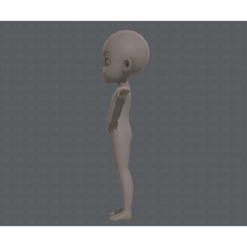 Base Mesh Boy Character 3D Model – Low Poly Cartoon Asset, FBX - View 9