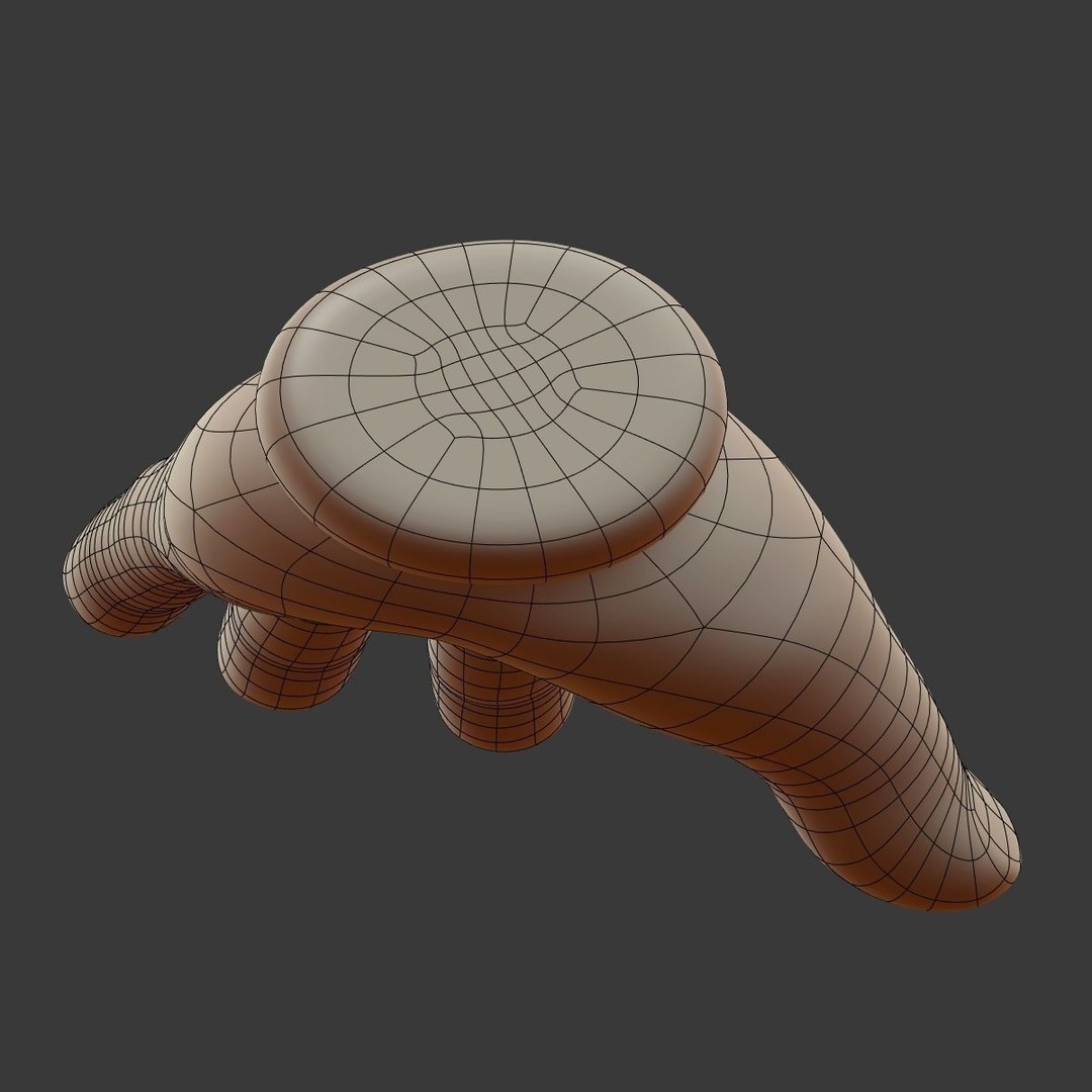 Cartoon Hand 3D Model – Low Poly Cartoon Style, Blender, FBX