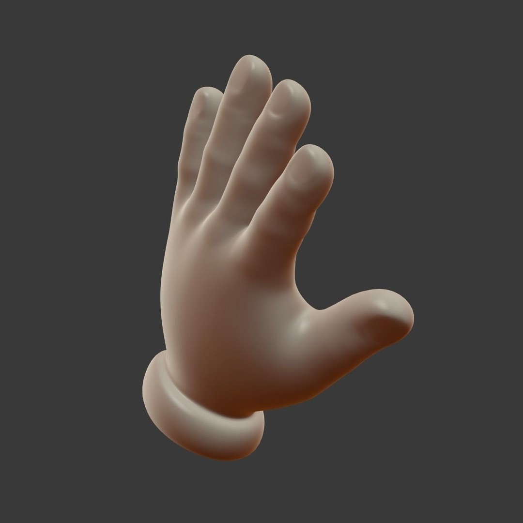 Cartoon Hand 3D Model – Low Poly Cartoon Style, Blender, FBX - View 10
