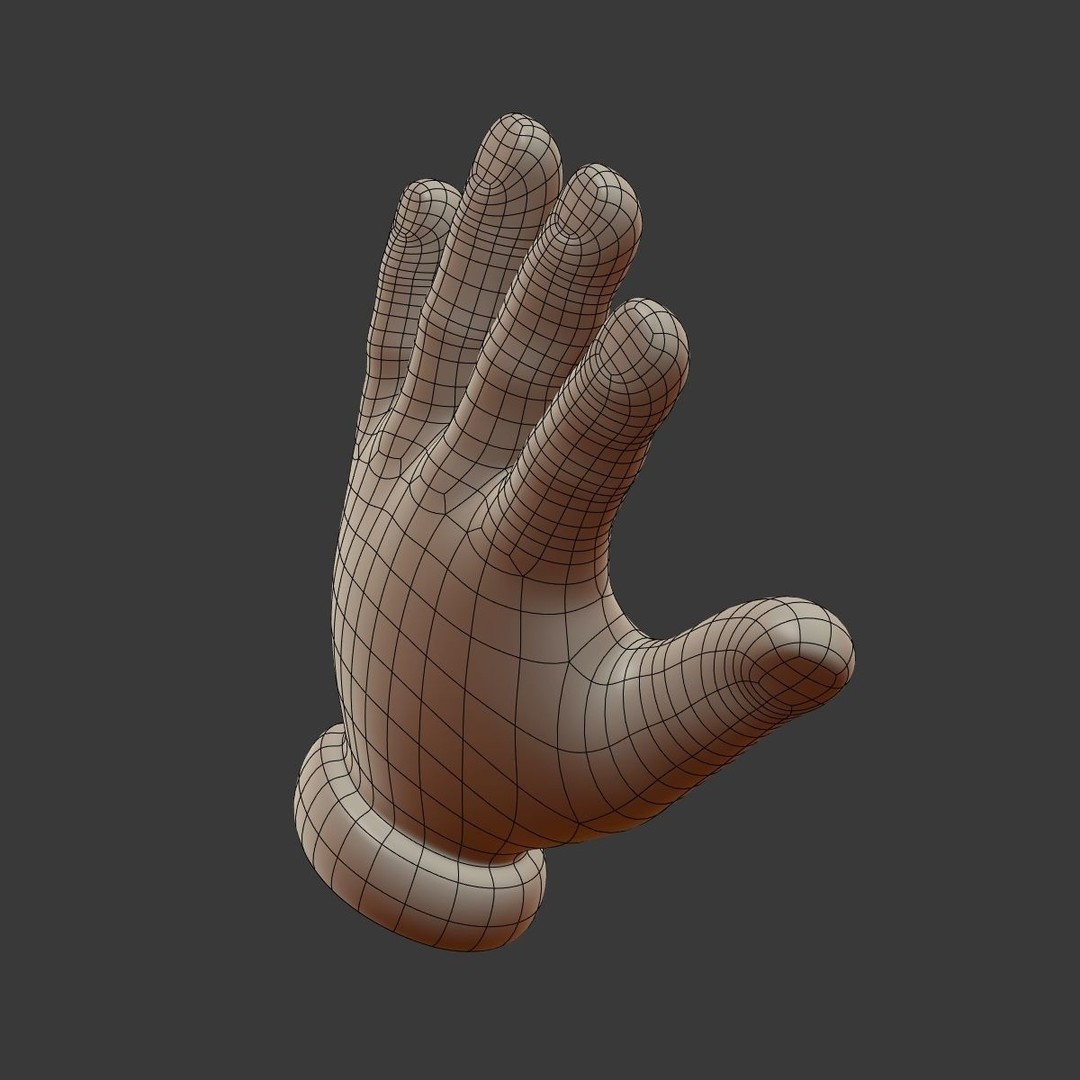 Cartoon Hand 3D Model – Low Poly Cartoon Style, Blender, FBX - View 11
