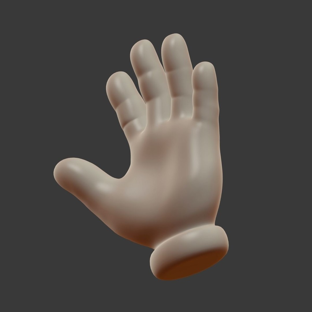 Cartoon Hand 3D Model – Low Poly Cartoon Style, Blender, FBX - View 12