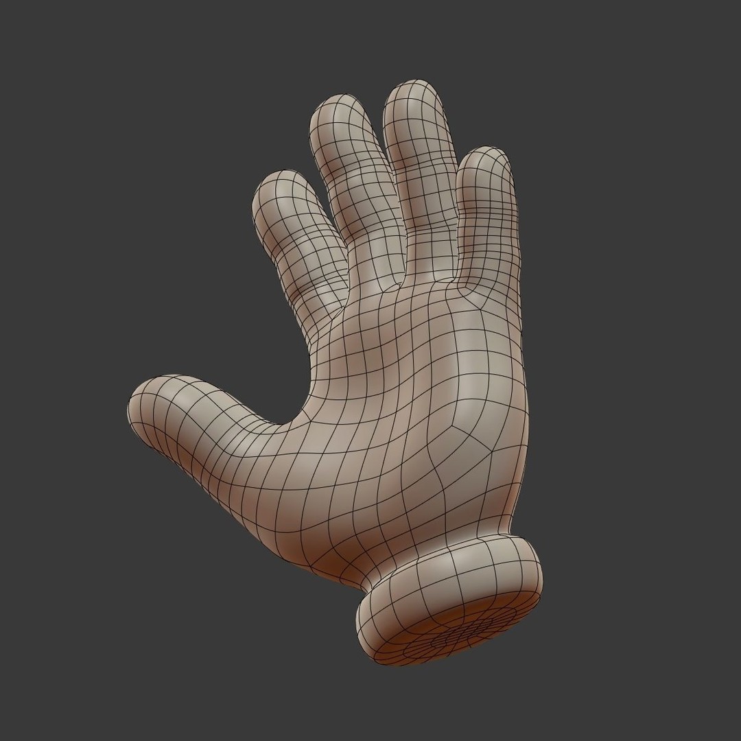 Cartoon Hand 3D Model – Low Poly Cartoon Style, Blender, FBX - View 13