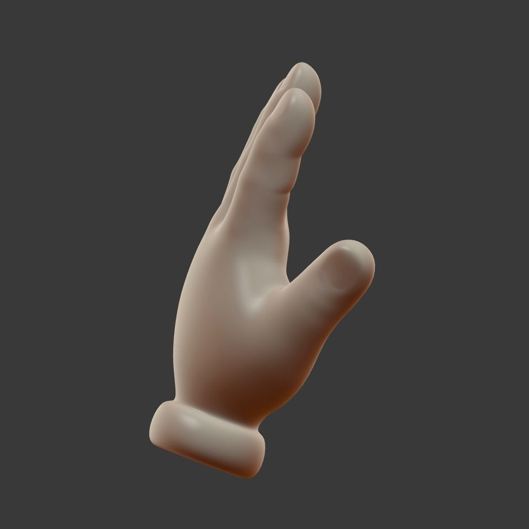 Cartoon Hand 3D Model – Low Poly Cartoon Style, Blender, FBX - View 14