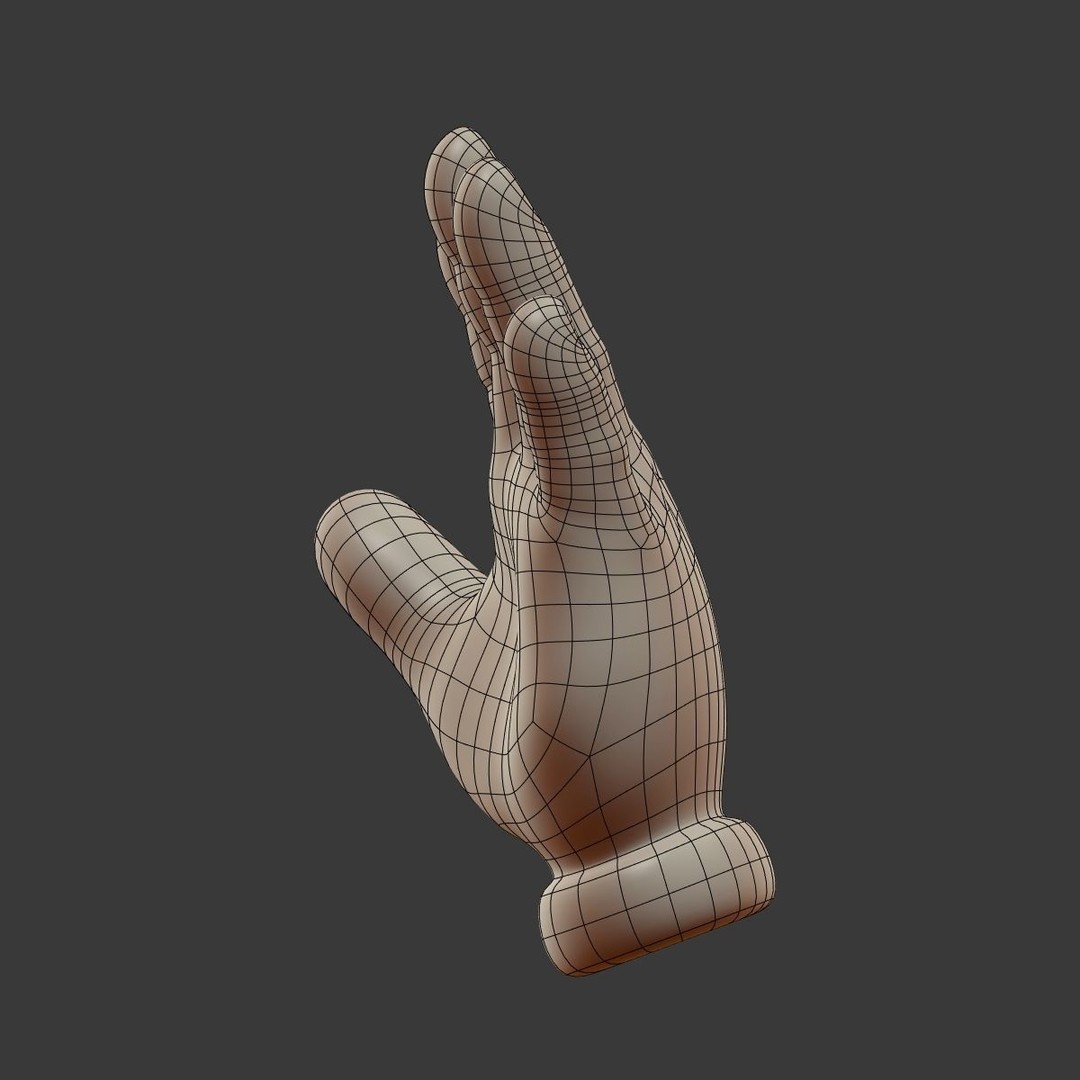 Cartoon Hand 3D Model – Low Poly Cartoon Style, Blender, FBX - View 17