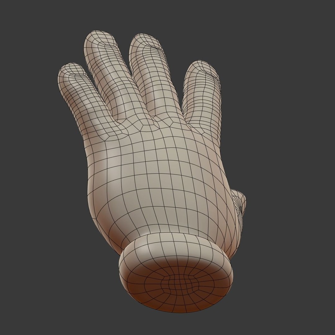 Cartoon Hand 3D Model – Low Poly Cartoon Style, Blender, FBX - View 19