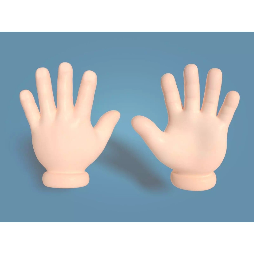 Cartoon Hand 3D Model – Low Poly Cartoon Style, Blender, FBX - View 2