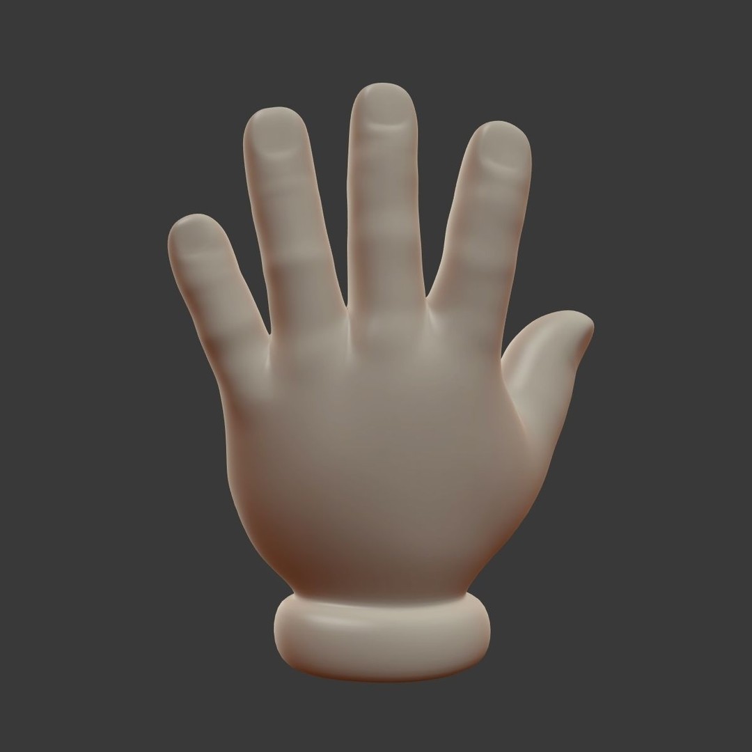 Cartoon Hand 3D Model – Low Poly Cartoon Style, Blender, FBX - View 3