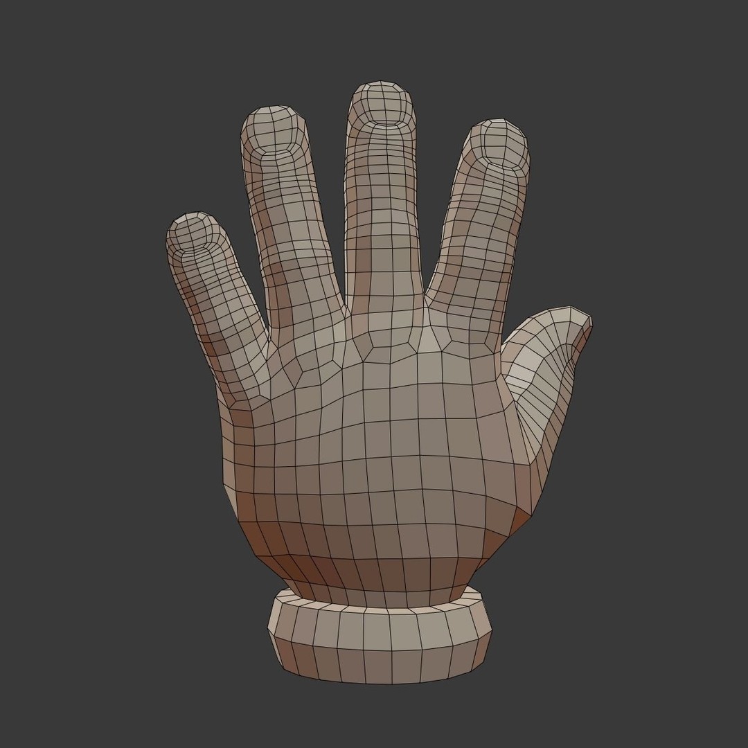 Cartoon Hand 3D Model – Low Poly Cartoon Style, Blender, FBX - View 4