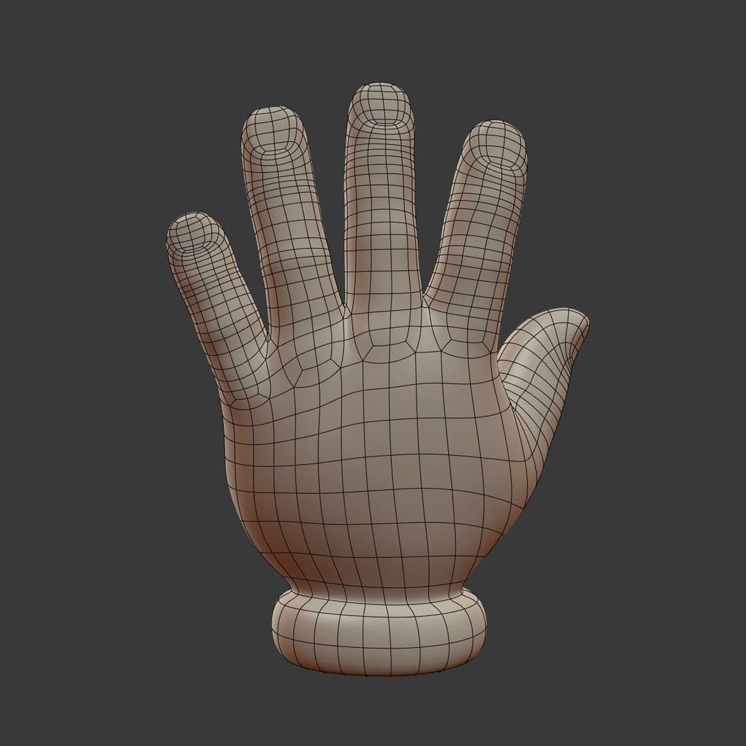 Cartoon Hand 3D Model – Low Poly Cartoon Style, Blender, FBX - View 5