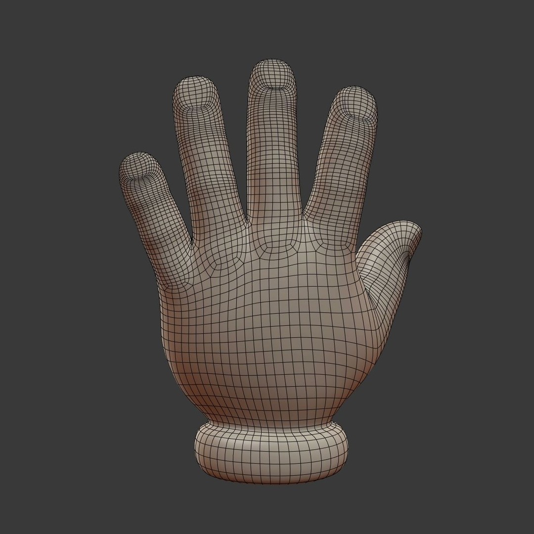 Cartoon Hand 3D Model – Low Poly Cartoon Style, Blender, FBX - View 6